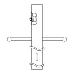 3 x 84 Direct Burial Post w/ Ladder Rest / Int Photocell - Black