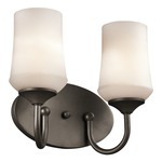 Aubrey Bathroom Vanity Light - Olde Bronze / Satin Etched