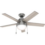 Anslee Ceiling Fan with Light - Matte Silver / Light Gray Oak / Greyed Walnut