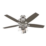 Bennett Ceiling Fan with 3 Lights - Brushed Nickel / Light Gray Oak / Greyed Walnut