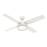 Dempsey Outdoor Ceiling Fan with Light - Fresh White / Washed Oak / Fresh White