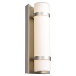 Cilindro Outdoor Wall Light - Brushed Steel / Opal