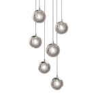 Champagne Bubbles Multi Light Pendant - Polished Chrome / Clear Bubbles