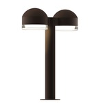 Reals Double DC FH/FW Outdoor Bollard Light - Textured Bronze / Clear