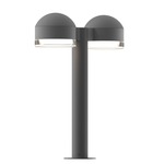 Reals Double DC FH/FW Outdoor Bollard Light - Textured Gray / Clear