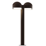 Reals Double DC FH/FW Outdoor Bollard Light - Textured Bronze / Clear