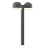 Reals Double DC FH/FW Outdoor Bollard Light - Textured Gray / White