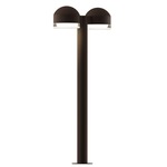 Reals Double DC FH/FW Outdoor Bollard Light - Textured Bronze / Clear