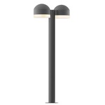 Reals Double DC FH/FW Outdoor Bollard Light - Textured Gray / White