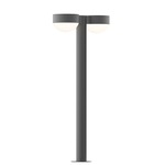 Reals Double PC DL Outdoor Bollard Light - Textured Gray / White