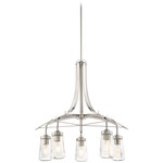 Poleis Chandelier - Brushed Nickel / Clear