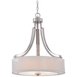 Parsons Studio Pendant - Brushed Nickel / Translucent Silver / Off White