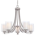 Parsons Studio Chandelier - Brushed Nickel / Etched White