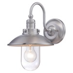 Downtown Edison Outdoor Wall Light - Brushed Nickel / Clear