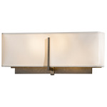 Exos Square Wall Sconce - Dark Smoke / Natural Anna