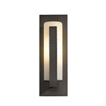 Forged Vertical Bars Outdoor Wall Sconce - Coastal Dark Smoke / Opal