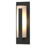 Forged Vertical Bars Outdoor Wall Sconce - Coastal Black / Opal