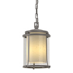 Meridian Outdoor Pendant - Coastal Burnished Steel / Opal and Seeded