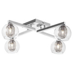 Estelle 4 Light Ceiling Mount - Chrome / Clear