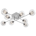 Estelle 8 Light Ceiling Mount - Chrome / Clear