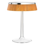 Bon Jour Table Lamp - Chrome / Rattan