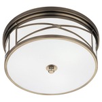 Chase Ceiling Flush Mount - Antique Nickel / Frost White