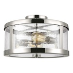 Harrow Semi Flush Ceiling Light - Polished Nickel / Clear Seeded