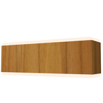 Clean Horizontal Wall Sconce - Teak / White Acrylic