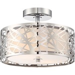 Platinum Abode Ceiling Semi Flush Light - Polished Chrome / Silver