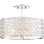 Platinum Verity Ceiling Semi Flush Light - Polished Chrome / Crystal