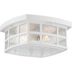Stonington Outdoor Ceiling Flush Light - White / Clear Water