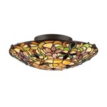 Tiffany 1396 Ceiling Flush Light - Vintage Bronze / Tiffany