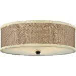 Zen Ceiling Flush Light - Mystic Black / Tan Rattan