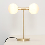 Stem 2X Table Lamp - Brushed Brass / Opaque White