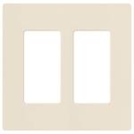 Claro Designer Style 2 Gang Wall Plate - Gloss Light Almond