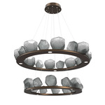 Gem Two Ring Chandelier - Flat Bronze / Smoke