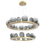 Gem Two Ring Chandelier - Gilded Brass / Smoke