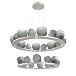 Gem Two Ring Chandelier - Beige Silver / Smoke