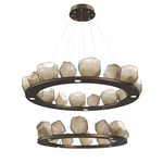 Gem Two Ring Chandelier - Flat Bronze / Bronze