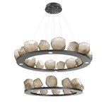 Gem Two Ring Chandelier - Matte Black / Bronze