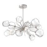 Gem Starburst Oval Chandelier - Beige Silver / Clear