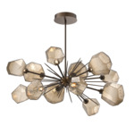 Gem Starburst Oval Chandelier - Flat Bronze / Bronze