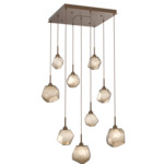 Gem Square Multi Light Pendant - Flat Bronze / Bronze