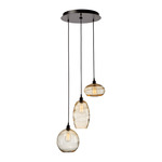 Misto Round Multi Light Pendant - Matte Black / Optic Amber