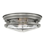 Hadley Clear Glass Ceiling Light Fixture - Antique Nickel / Clear