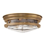 Hadley Clear Glass Ceiling Light Fixture - Brushed Bronze / Clear