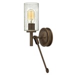 Collier Wall Sconce - Light Oiled Bronze / Clear Seedy