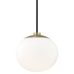 Estee Pendant - Aged Brass / White