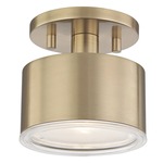 Nora Semi Flush Ceiling Light - Aged Brass