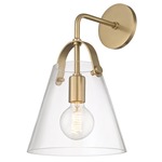 Karin Wall Light - Aged Brass / Clear